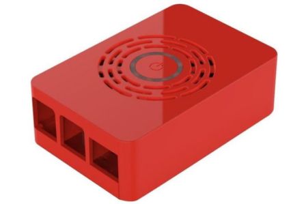 Multicomp Behuizing voor Pi 4B incl. Aan/Uit knop - Rood