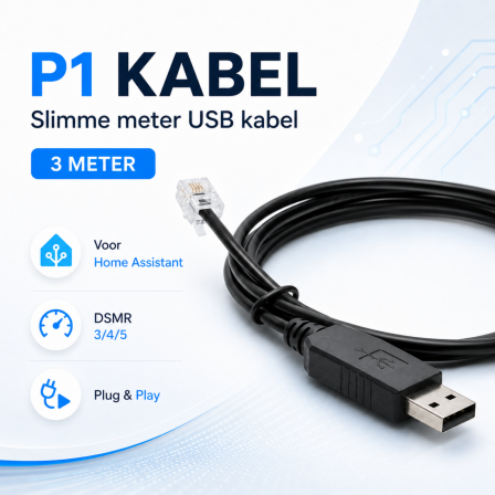 P1 Kabel Slimme Meter USB 3 Meter – Home Assistant, Domoticz & Raspberry Pi – DSMR 3/4/5
