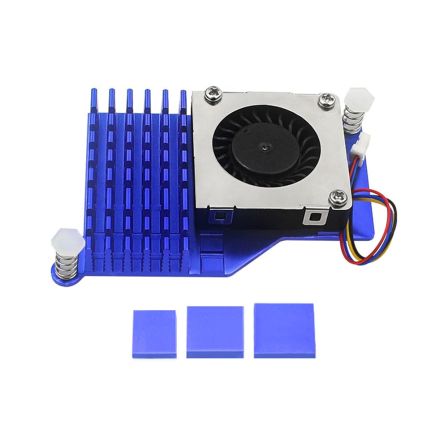 Actieve Cooling voor Raspberry Pi 5 Aluminium Heatsink - Blauw