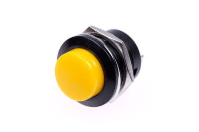 16mm Panel Mount Momentary Pushbutton - Geel