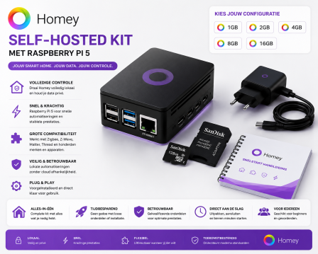 Homey Self-Hosted Kit met Raspberry Pi 5