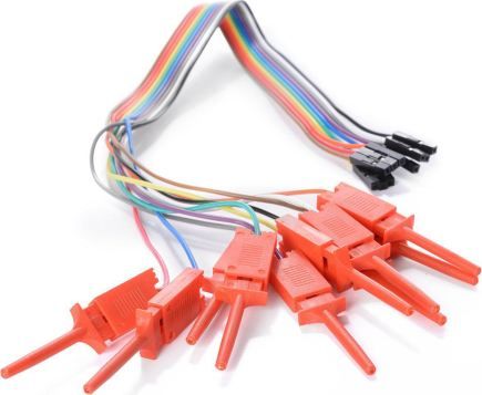 10 pins Test Clip Kabel - Rood 30cm