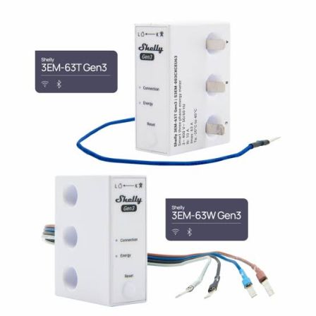 Shelly 3EM 63T Gen3 - 3-Fase Stroommeters met Relais